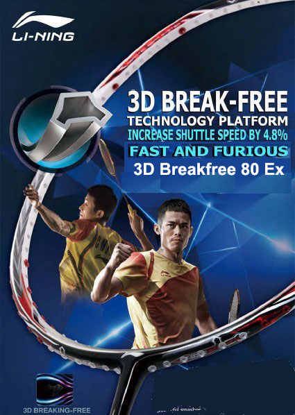 Li-Ning 3D Break-Free 80 EX badminton Racket 2014 collection